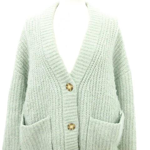 ZARA（ザラ） アルパカ混 ニット カーディガン Mサイズ ミントグリーン