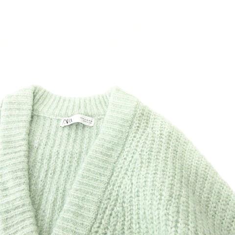 ZARA（ザラ） アルパカ混 ニット カーディガン Mサイズ ミントグリーン