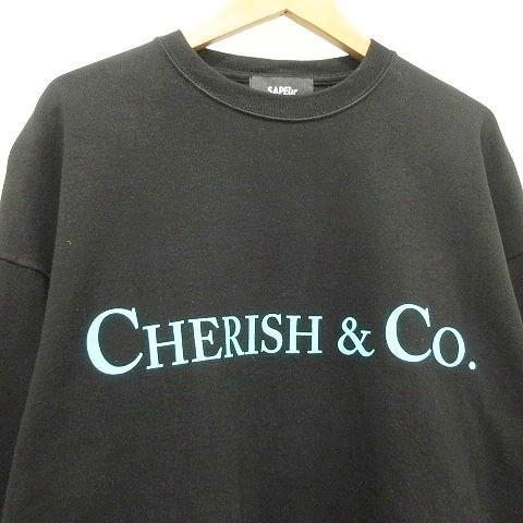 サプール SAPEur × cherish&co Tシャツ 長袖 ロゴ クルーネック ロンT
