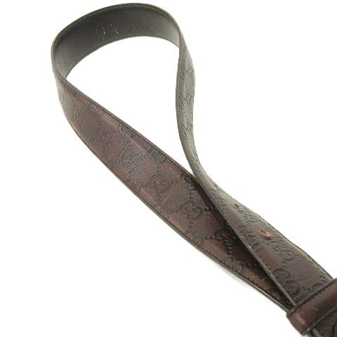 GUCCI（グッチ） インターロッキングG シマ ベルト レザー イタリア製