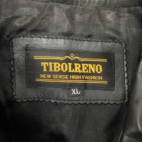 TIBOLRENO ラムレザー ジャケット 羊革 革ジャン コート XL 黒