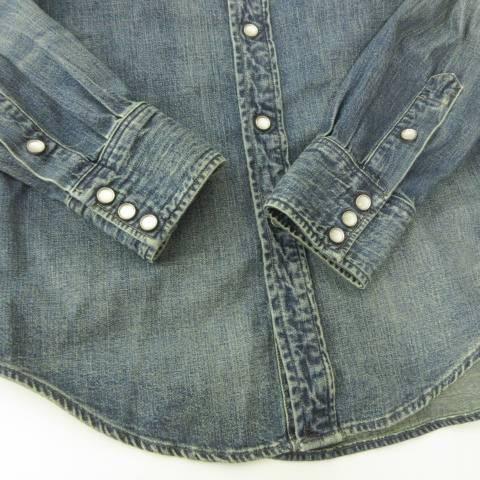 ダブルアールエル RRL ウェスタンデニム シャツ 長袖 ラウンド