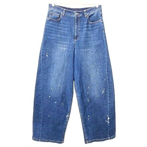 ayane 美品 25SS ペイント加工 バレルレッグ デニムパンツ ジーンズ 