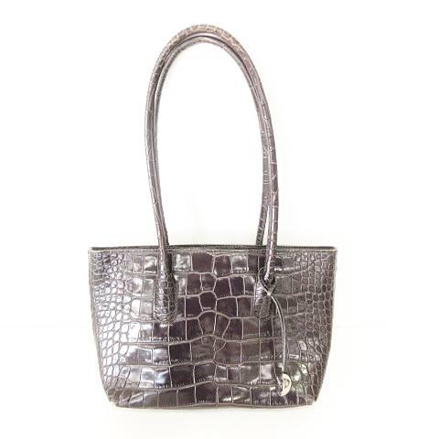 FURLA（フルラ） クロコ型押し エナメル トートバッグ 鞄 カバン