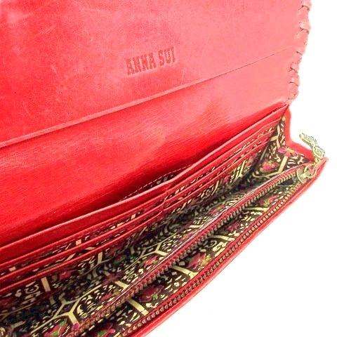 ANNA SUI（アナスイ） 長財布 がま口 バタフライ レザー ベリー ピンク