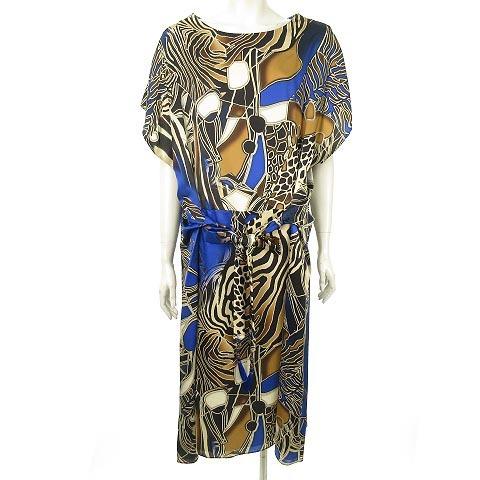 特別送料無料 中古 エスカーダ Escada アフリカンドレス ロングワンピース シルクサテン 総柄 44 Lサイズ相当 ブルー 茶 黒 国内正規品 Ibo1 レディース ベクトル 古着 053 ブランド古着販売のベクトル 通販 Yahoo ショッピング 春物が