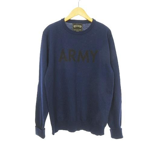 中古 アイランドニットワークス Island Knit Works Army アーミーニット セーター プリント ウール混 2 ネイビー 紺 Ibo18 メンズ ベクトル 古着 053 ブランド古着販売のベクトル 通販 Yahoo ショッピング