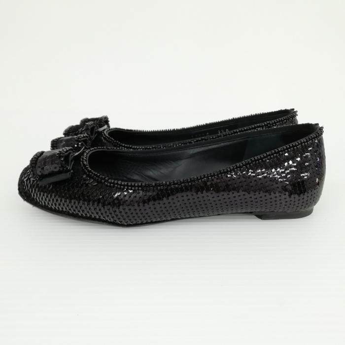 Ferragamo フラットシューズ 黒 グリッター