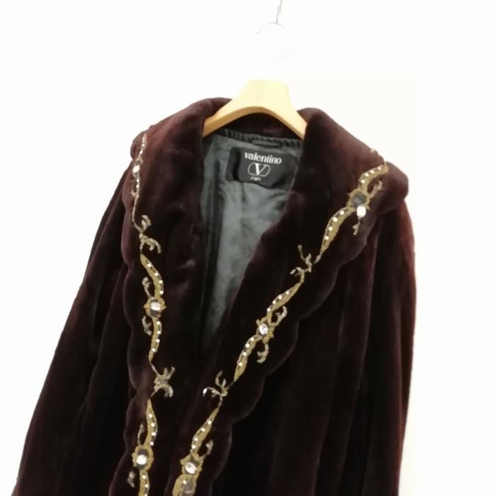 VALENTINO FURS ヴァレンティノ カシミヤ混 ロングコート 毛皮
