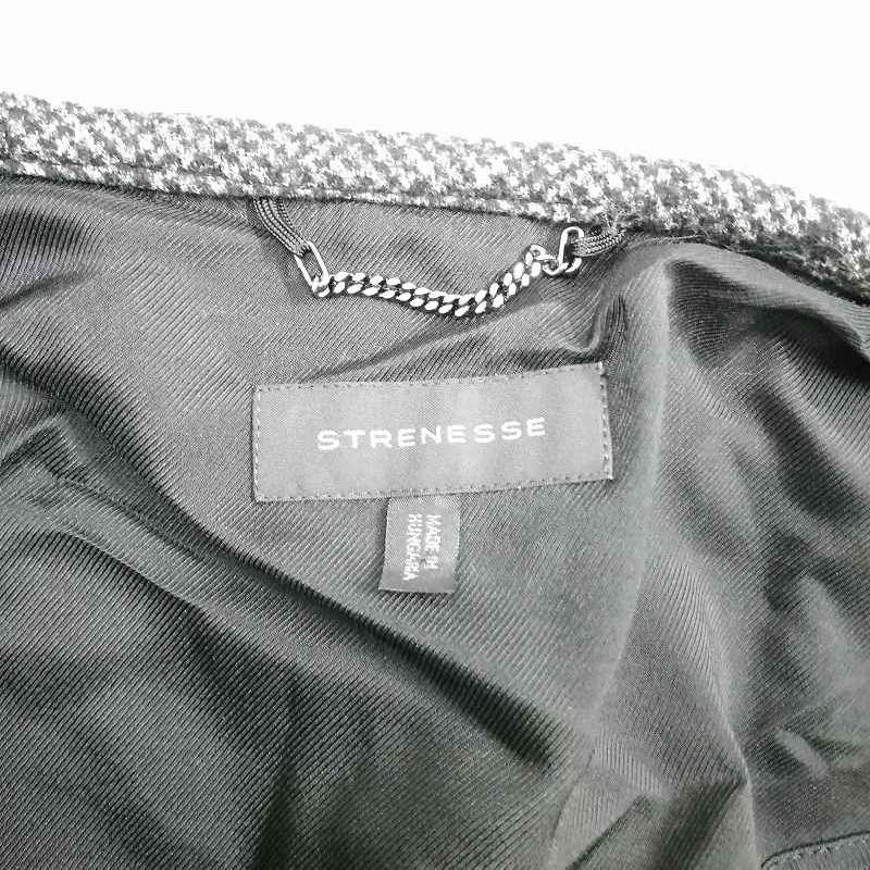 ストラネス STRENESSE ノーカラージャケット 厚手 レーヨン コットン 
