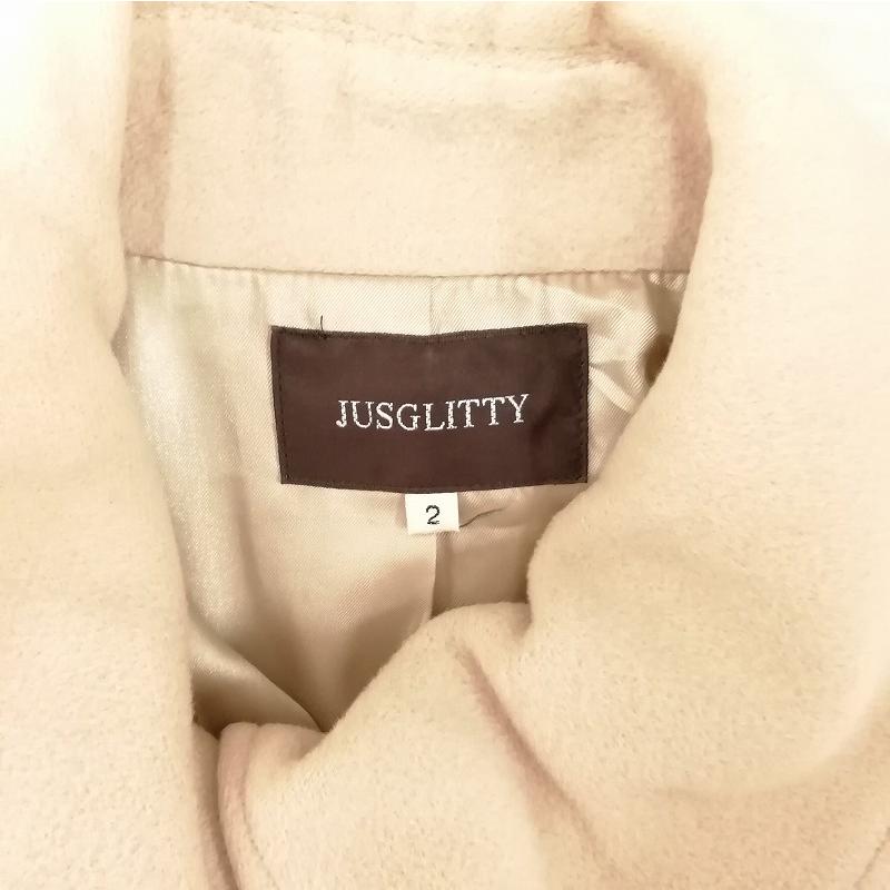 【タグ付き】ジャスグリッティ　ファー付きコート　フォックス　アンゴラ　毛　ロング ジャスグリッティー JUSGLITTY アンゴラ ロング コート