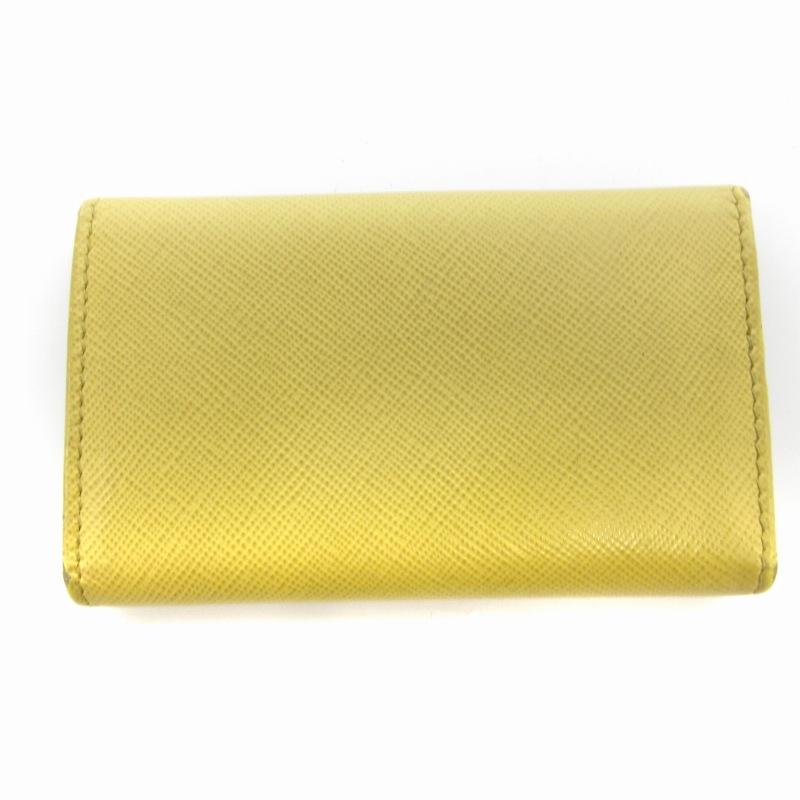 PRADA（プラダ） キーケース サフィアーノレザー 6連 ロゴ 黄 イエロー