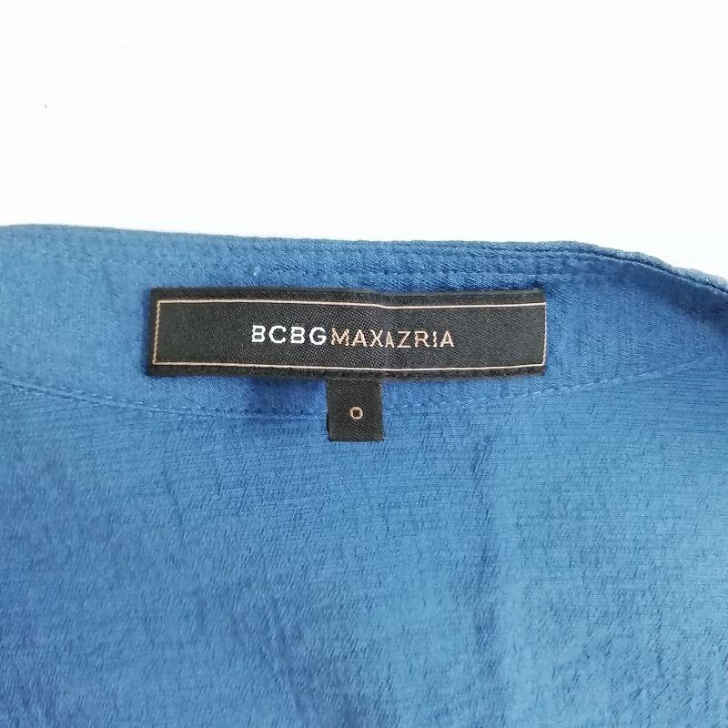 ビーシービージーマックスアズリア BCBGMAXAZRIA 美品 ロンパース オールインワン ショート丈  スタンドカラー 比翼 O ブルー レディース｜vectorpremium｜06