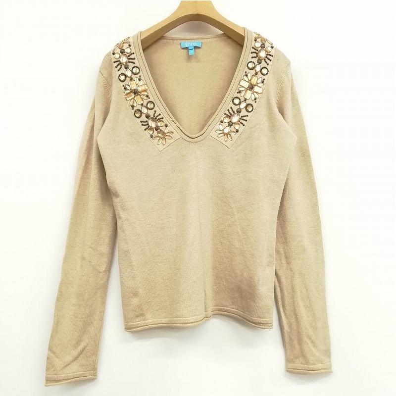 エスカーダ ESCADA 美品 SPORTS ニット セーター ビジュー 長袖 V 