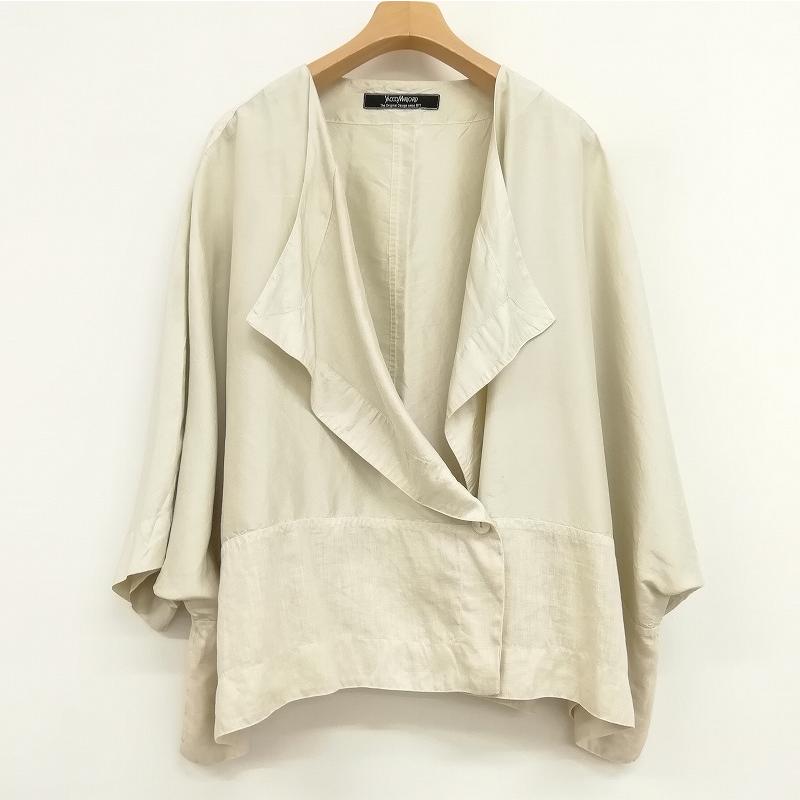 ヤッコマリカルド YACCOMARICARD ブラウス シルク リネン ノーカラー  