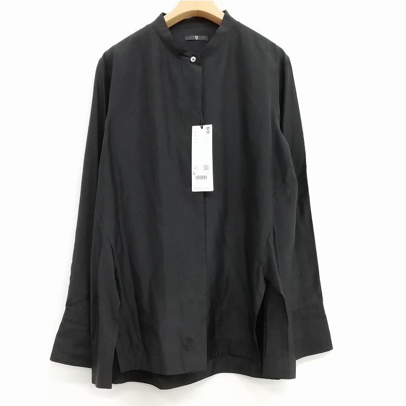 未使用品 ユニクロ UNIQLO UNIQLO +J 長袖 スタンドカラー シャツ 