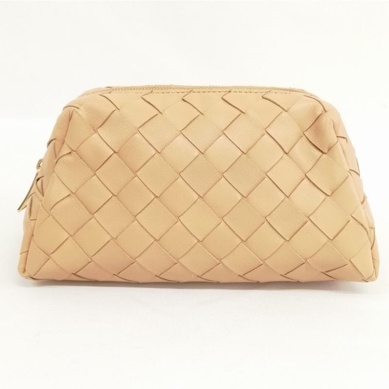 良好品　ボッテガヴェネタ　イントレチャート　レザー　コスメポーチ　小物入れ BOTTEGA VENETA（ボッテガ・ヴェネタ） イントレチャート ポーチ