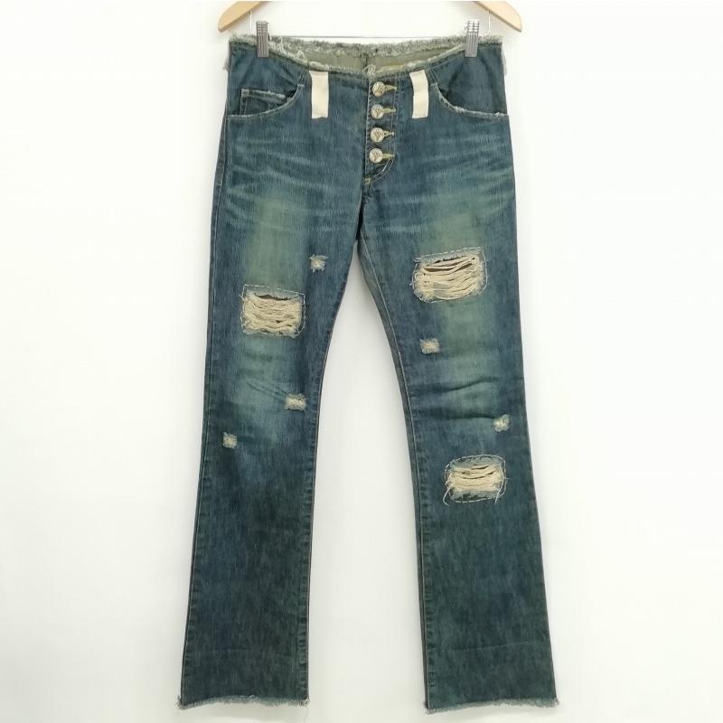 BACK BONE バックボーン レザー 切替 カットオフ デニム パンツ 
