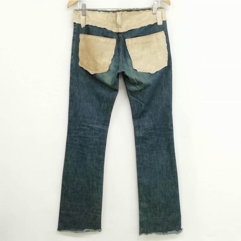バックボーン BACK BONE レザー 切替 カットオフ デニム パンツ  