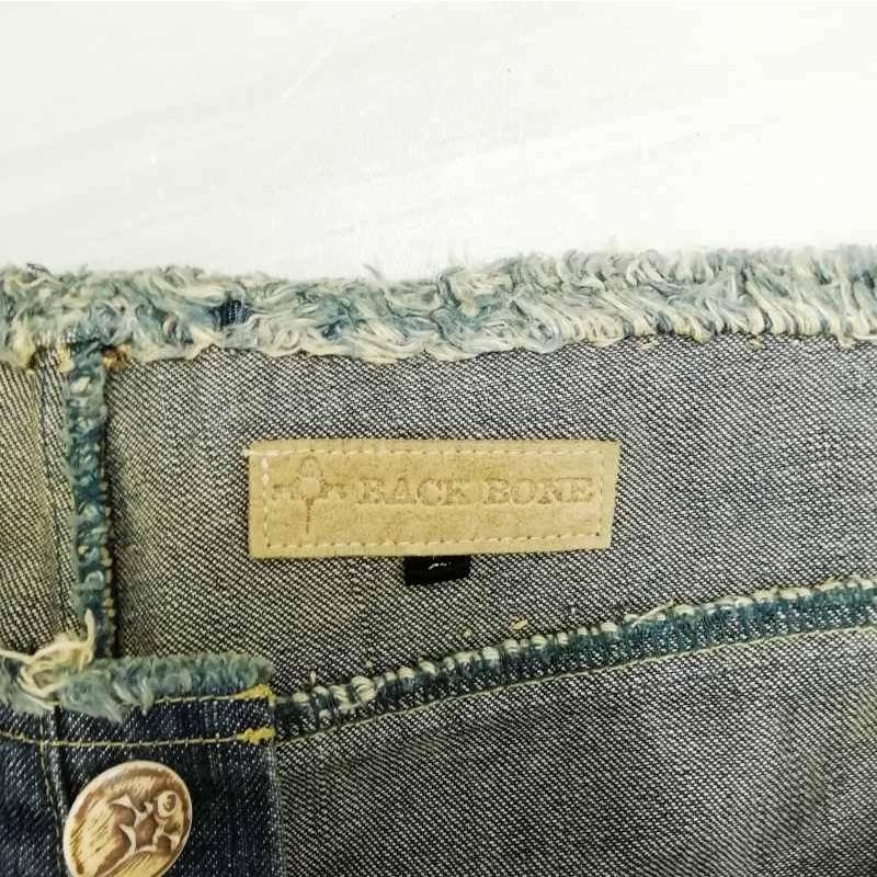 BACK BONE バックボーン レザー 切替 カットオフ デニム パンツ 
