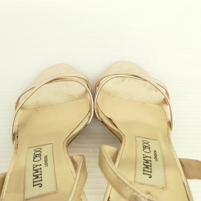 ジミーチュウ JIMMY CHOO ストラップ ヒール サンダル 35 シャンパン 