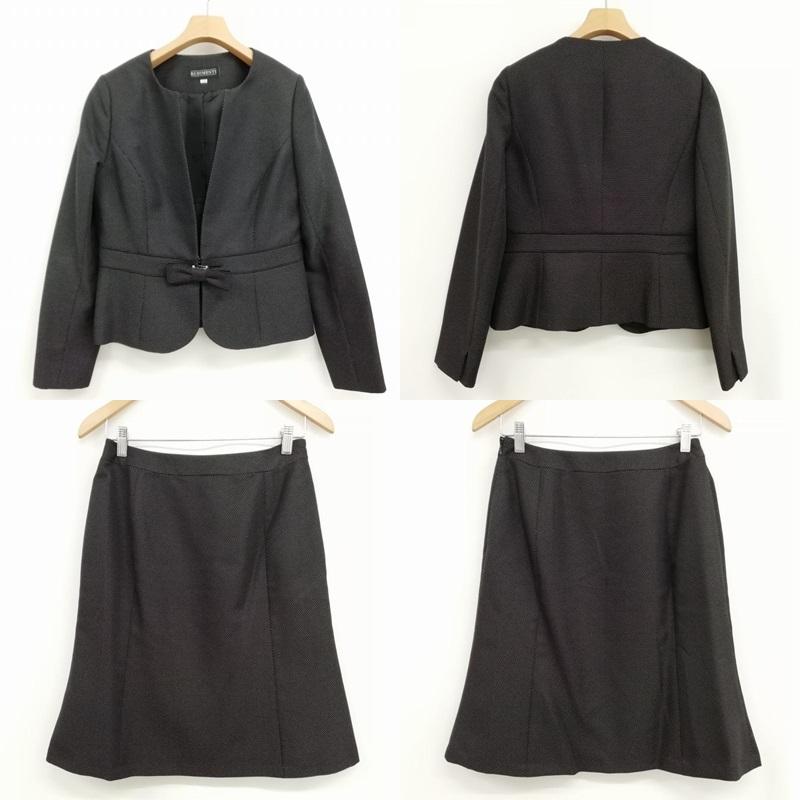 RUDIMENTI スカート スーツ セットアップ ノーカラー ジャケット RUDIMENTI スカート スーツ セットアップ ノーカラー ジャケット