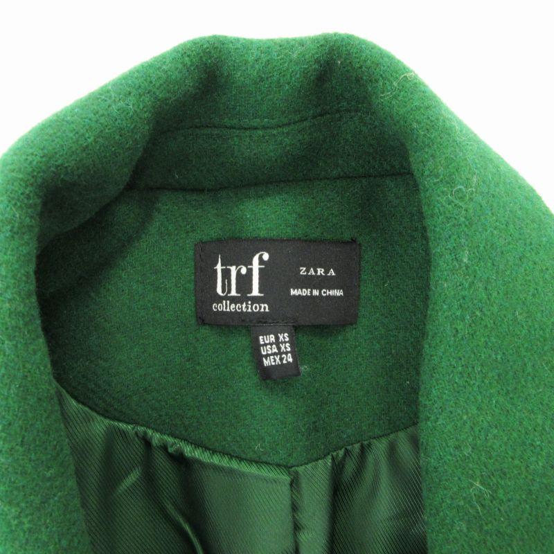 ZARA ザラ TRF 美品 ダブル チェスターコート ミドル XS 緑 ZARA ザラ TRF 美品 ダブル チェスターコート ミドル XS 緑