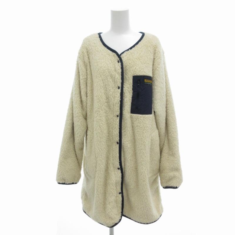 ライトアウトポケット フード付き ロングジャケット　アイボリー【M】 ライトアウトポケット フード付き ロングジャケット アイボリー【M】