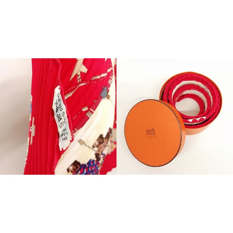 HERMES カレ90 PERLES DU KENYA ケニアの真珠 スカーフ HERMES（エルメス） プリーツ カレ90 perles Du Kenya ケニアの真珠