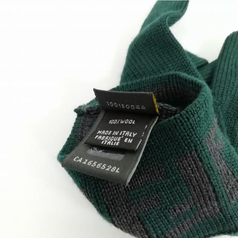 FENDI（フェンディ） ニット 手袋 グローブ ズッカ柄 FF柄 グリーン