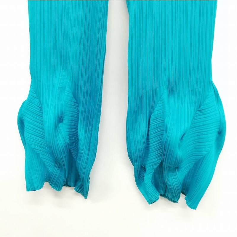 【美品】 希少品！ プリーツプリーズ 変形パンツ 横プリーツ スーパーワイド 3 プリーツプリーズ PLEATS PLEASE イッセイミヤケ PP61-JF813 美品 変型