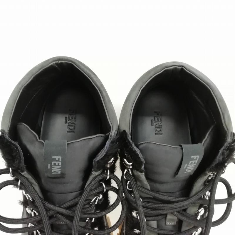 FENDI（フェンディ） FENDI 22AW ファー 切替 マウンテンブーツ レース