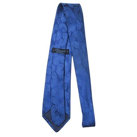 美品 シャルベ ネクタイ シルク ペイズリー柄 総柄 ジャガード 青 ピンク 美品 シャルベ ネクタイ シルク ペイズリー柄 総柄 ジャガード