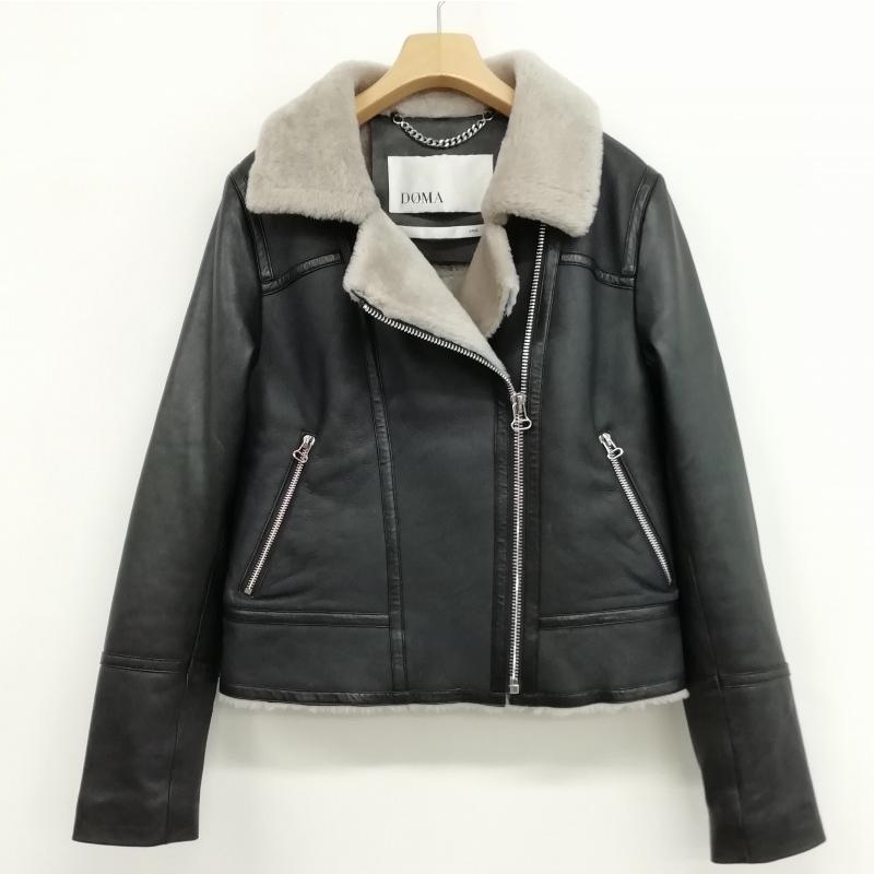 ドマ DOMA レザー ムートン ライダース ジャケット ブルゾン 美