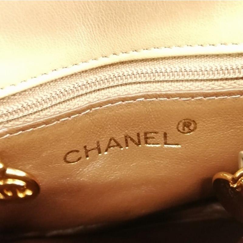 CHANEL ウエストポーチ ビコローレ ラムスキン ターンロック ベージュ