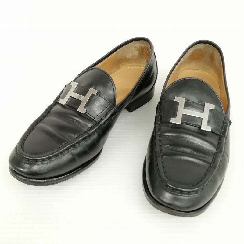 美品□エルメス コンスタンス シルバー金具 本革 ローファー 36 イタリア製