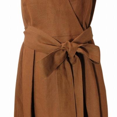 アナイ ANAYI リネンポプリンカシュクールワンピース ロング 