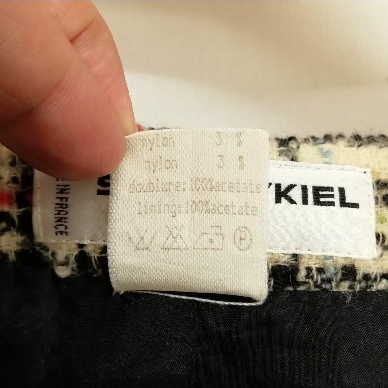 ソニアリキエル SONIA RYKIEL チェック ツイード ノーカラー