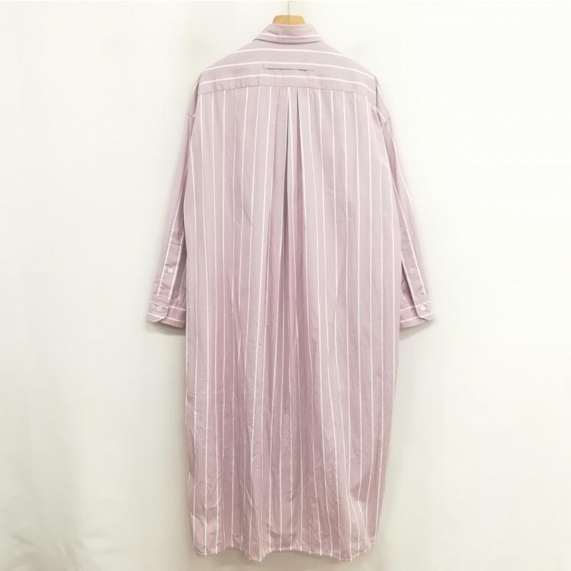 ティッカ シャツ ロングワンピース ストライプ ピンク サイズフリー