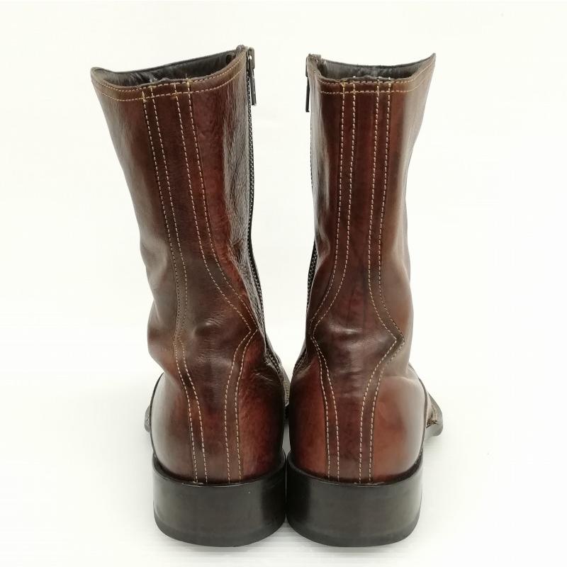 【希少】HEREDEROS ウエスタンブーツ 27.5 レザー ブラウン 希少】HEREDEROS ウエスタンブーツ 27.5 レザー ブラウン 希少