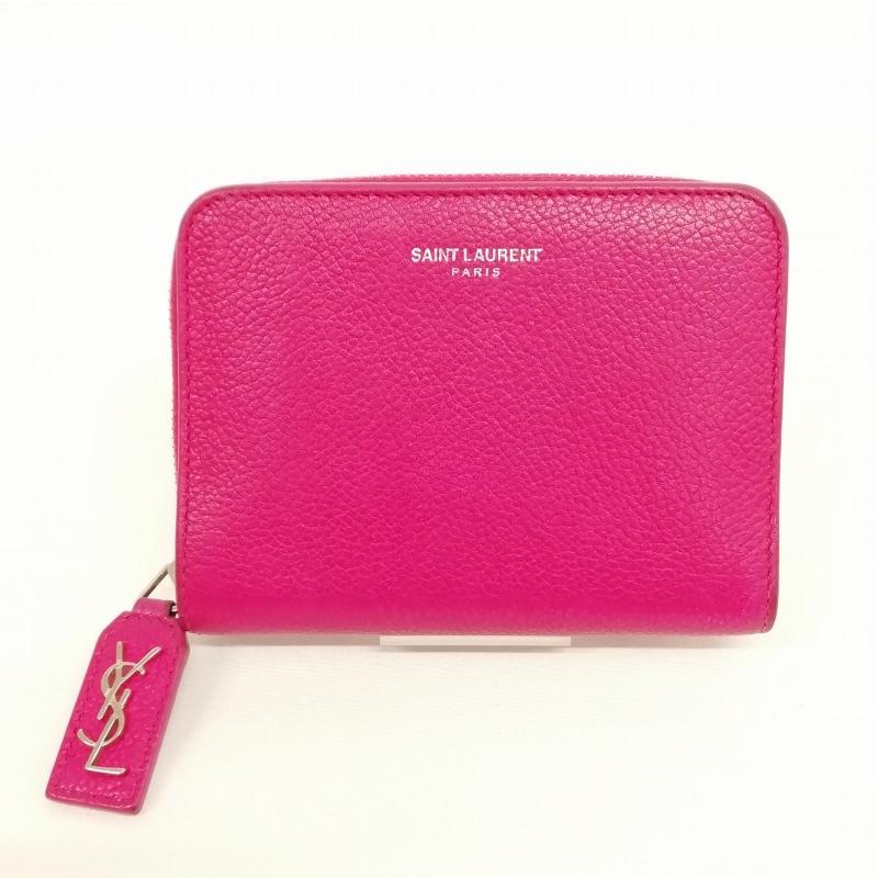 YSL ピンクレザー 二つ折り財布 【公式通販】