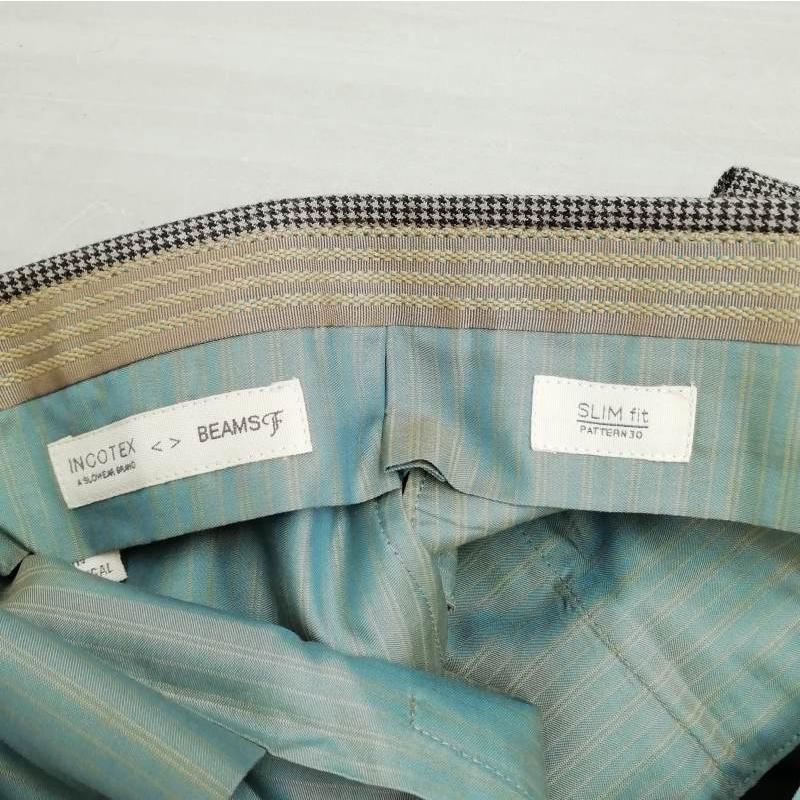 インコテックス INCOTEX BEAMS F 別注 スリムフィット 30型 千鳥格子