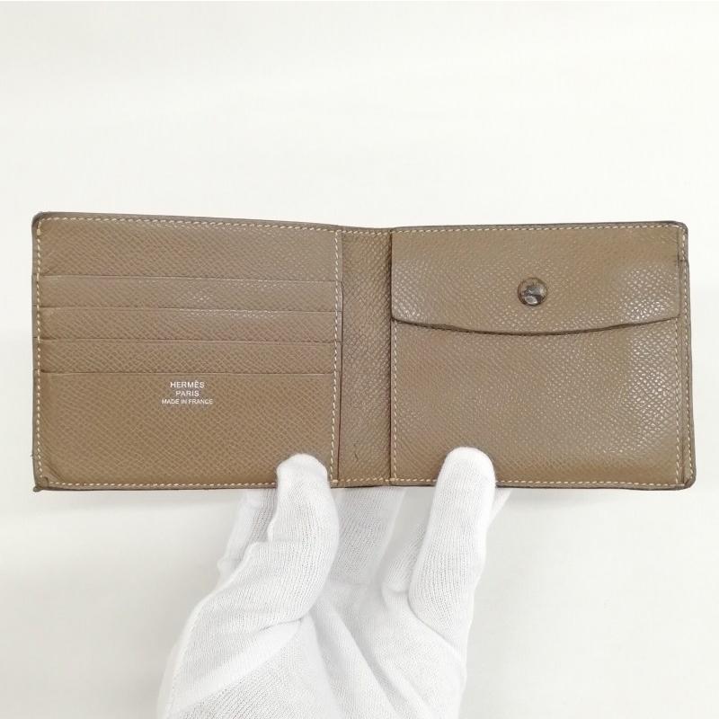 HERMES エルメス MC2 タレス 二つ折り 財布 ウォレット □P グレージュ