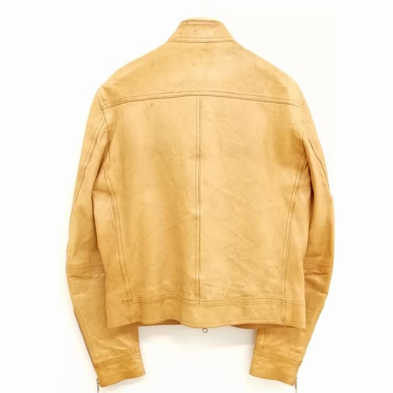 ハース HAAS ゴートレザー ジャケット ブルゾン M キャメル系 メンズ