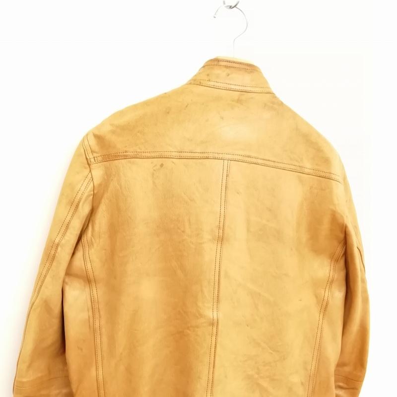 ハース HAAS ゴートレザー ジャケット ブルゾン M キャメル系 メンズ