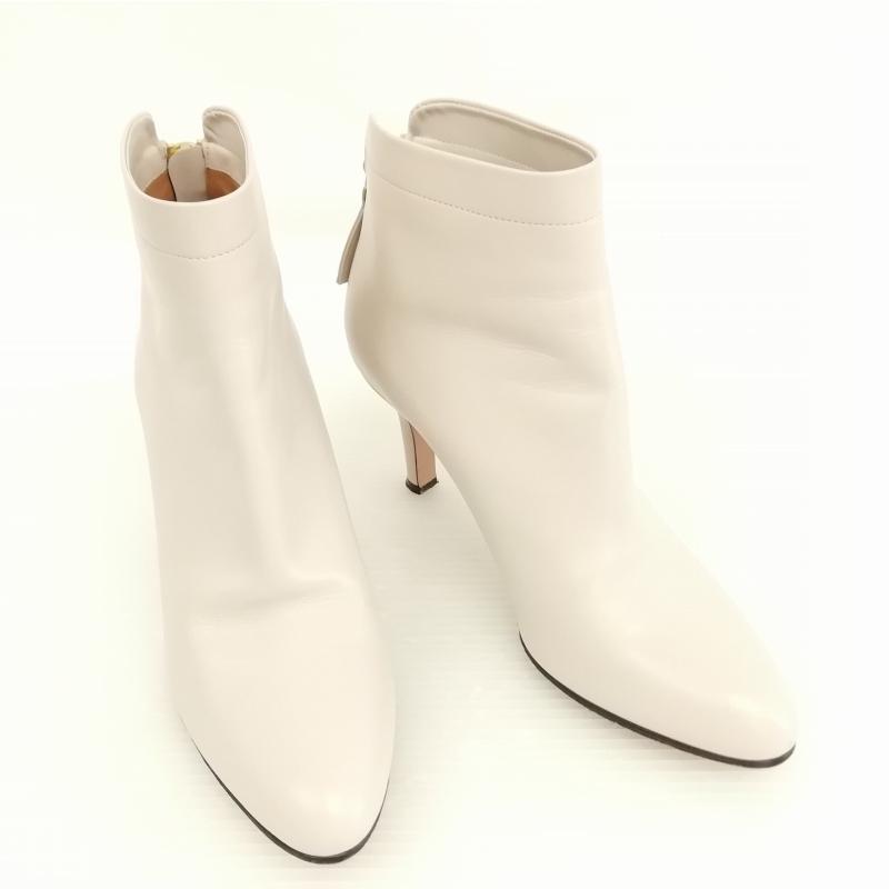 37 PELLICO ショートブーツ　白　バックジップ　レザー　24 ペリーコ PELLICO TAXI タキシー ショートブーツ ブーティ 37 アッシュ