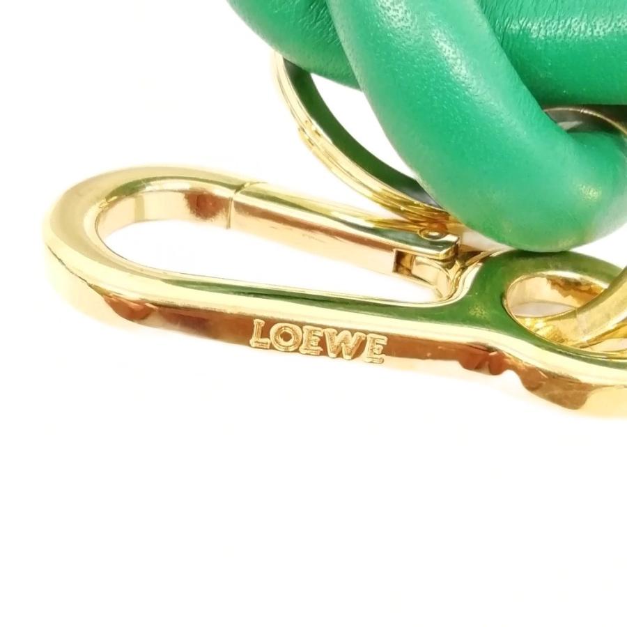 LOEWE ロエベ レザー フラワーチャーム キーホルダー キーリング