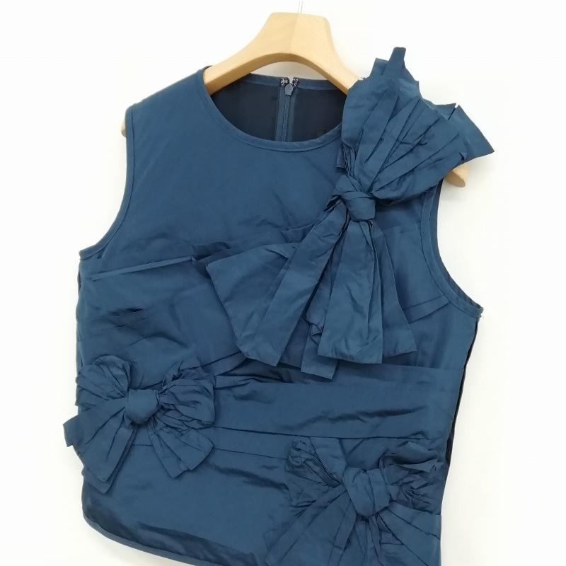ランバン LANVIN collection 2165605 リボン ノースリーブ ブラウス
