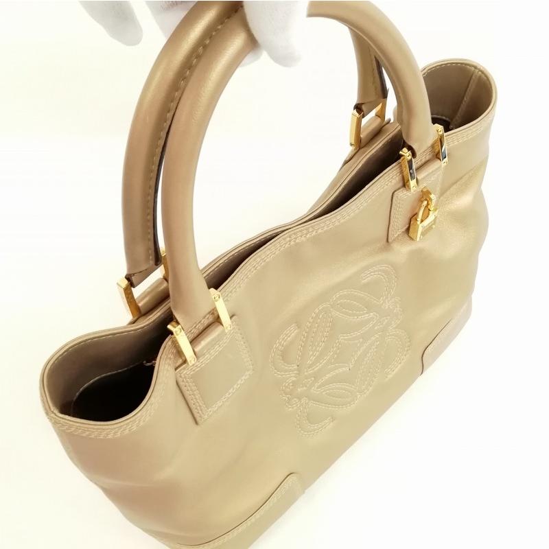 良品】ロエベ アマソナ28 ハンドバッグ アナグラム パテント