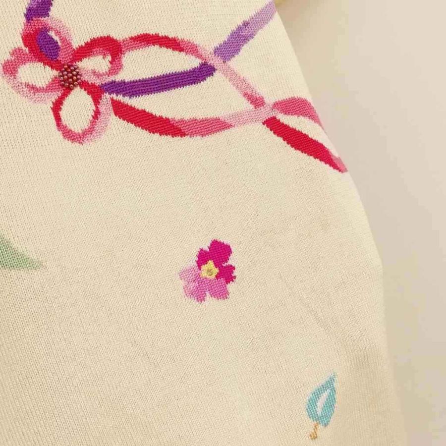 LEONARD（レオナール） 花柄 ラインストーン 刺繍 シルク コットン